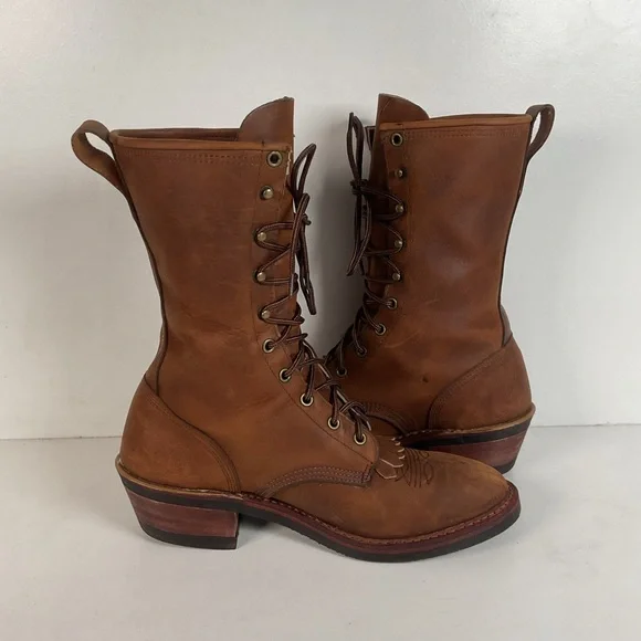 Vintage Abilene Lace Up Packer Boots Men’s 8.5 D USA Made